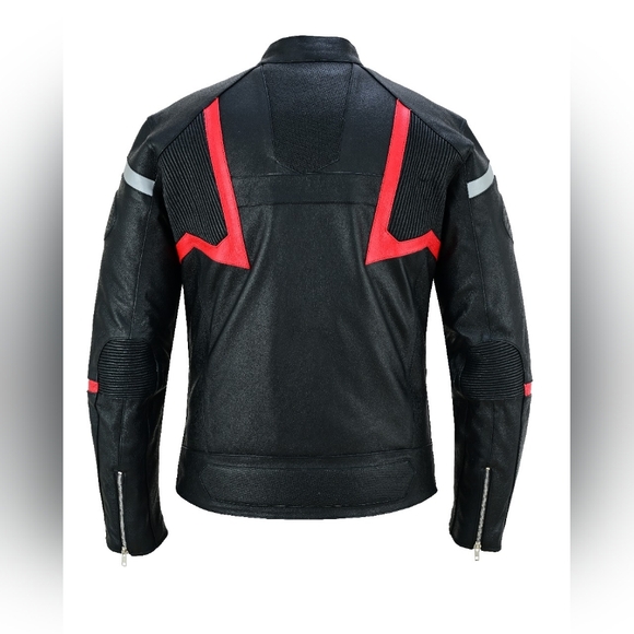 Men's Top Grade Motorcycle Leather Jacket - Picture 3 of 5